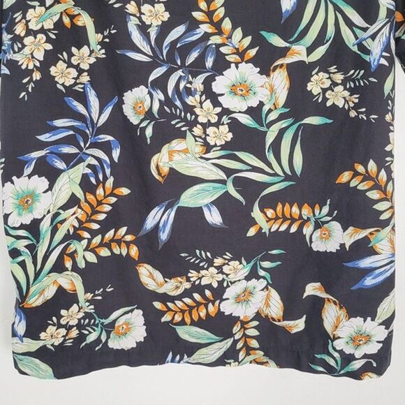 Superdry Size M Hawaiian Short Sleeve Button Up Shirt Floral Black Multicor - Picture 6 of 11